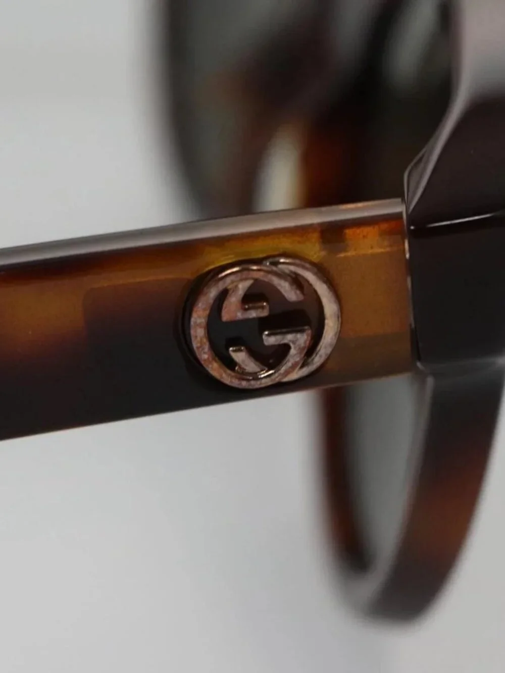 GUCCI Sunglasses plastic Brown Auth am7450